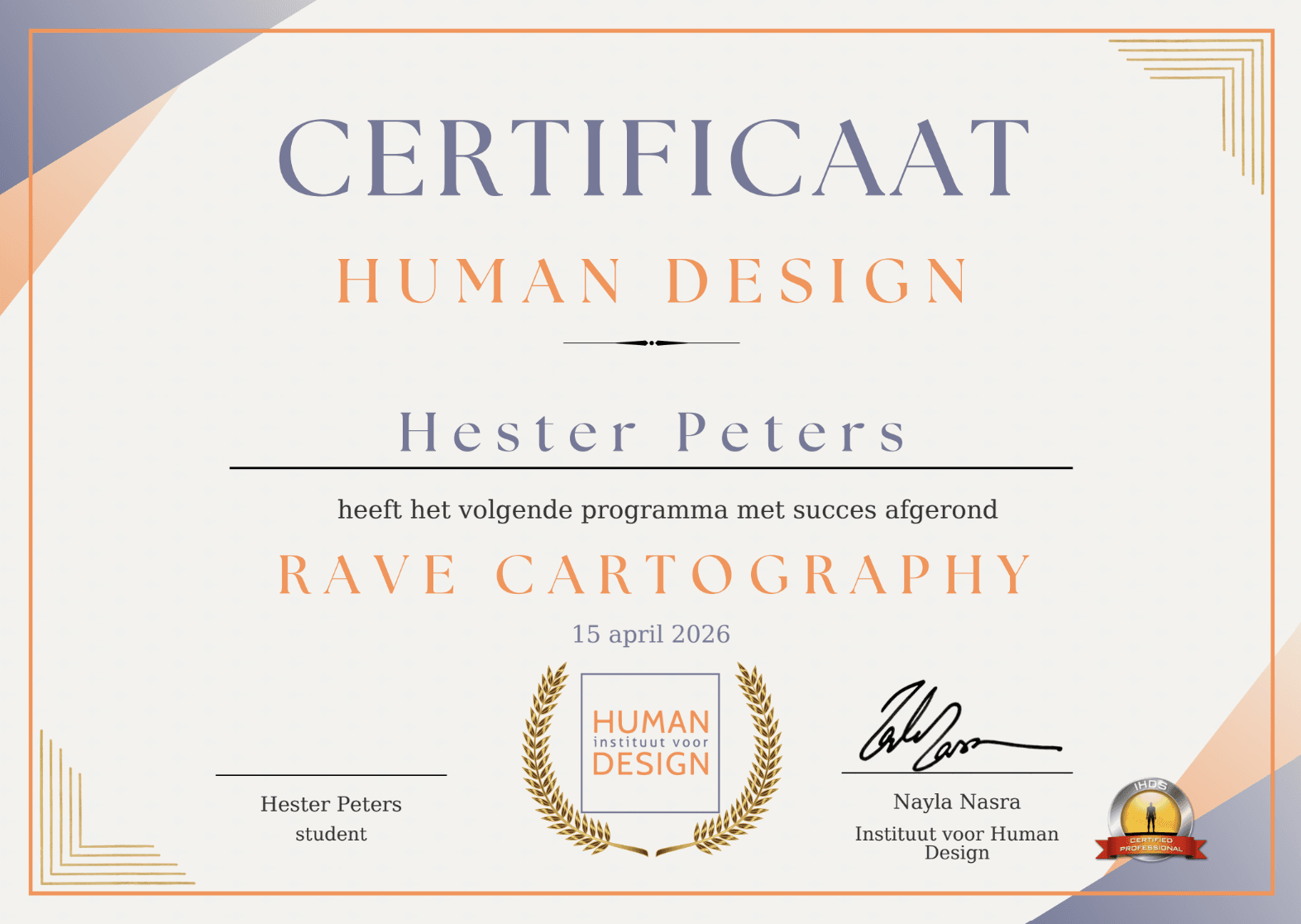 Cartography Human Design certificaat