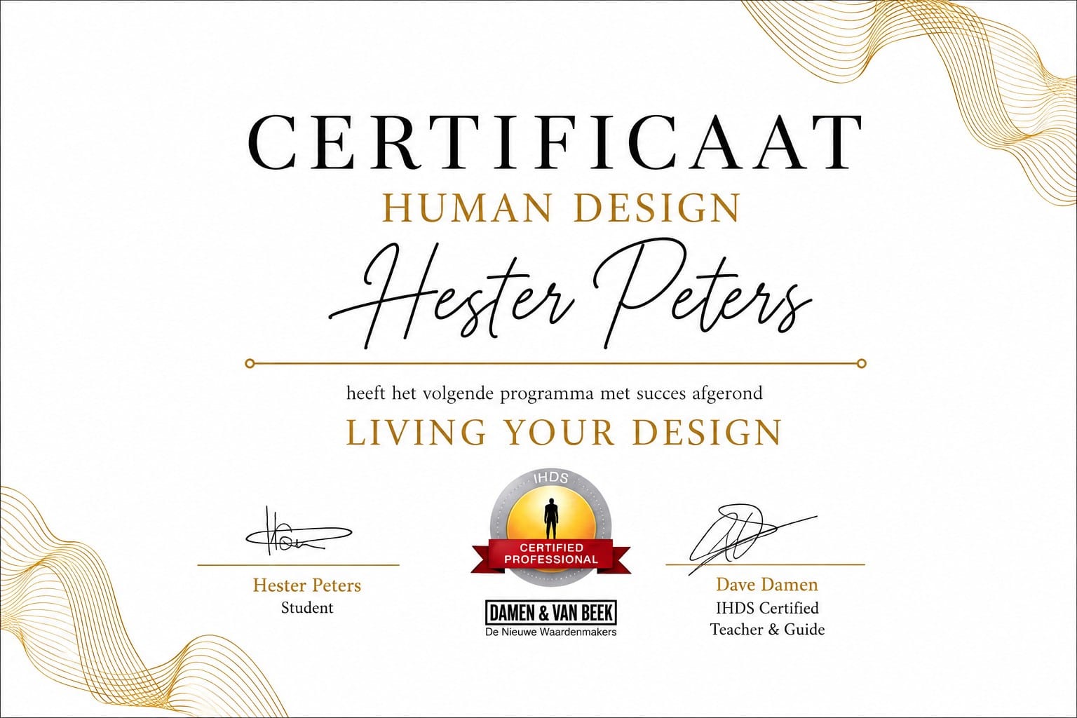 Certificaat Living Your Design